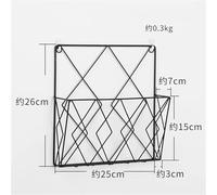 RUHTEUO Home Wall Decoration Iron Grid Decor Frame Hanging Rack Display Art Storage Box Basket Mesh Shelf Holder Organizer for Bedroom, Living Room(Black)