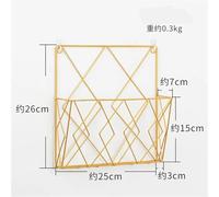 RUHTEUO Home Wall Decoration Iron Grid Decor Frame Hanging Rack Display Art Storage Box Basket Mesh Shelf Holder Organizer for Bedroom, Living Room(GOLD)