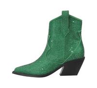 RUHTEUO Ladies cowboy boots Women Ankle Boots Chunky Heels Comfortable Party Plus Size Lady Western Cowgirl Booties Wide calf cowboy boots for women(Color5,11)