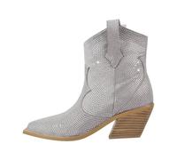 RUHTEUO Ladies cowboy boots Women Ankle Boots Chunky Heels Comfortable Party Plus Size Lady Western Cowgirl Booties Wide calf cowboy boots for women(Color4,12)