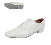 RUHTEUO Men Dance Shoes Latin Ballroom dance shoes Modern Indoor Tango Sneaker For Boy heeled 2.5cm(White,45)
