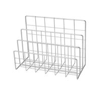 RUHTEUO Multicolor Iron Bookshelf 3 Compartments Installation Magazine Organiser Shelf Multi-porpose Art Book Rack for Bedroom, Living Room(Silver-S)