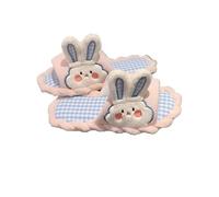 RUHTEUO Slippers linen Female Spring And Summer Cute Girl Heart Rabbit Linen Sandals Home Bedroom Four Seasons Mute Cotton Women Slipper Summer slippers women(Light pink,40-41(fit 39-40))