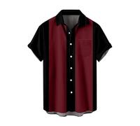 RUHTEUO Summer Men's Pocket Short Sleeve Shirt Casual Solid Color Panel Lapel BeachTop Comfortable Soft Fabric(Color8,XL)