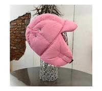 RUHTEUO Warm Down Padded Bomber Hats Ear Protection Flying Winter Outdoor Windproof Thickened Protectors Straps Ski Caps(C-pink)