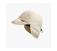 RUHTEUO Warm Down Padded Bomber Hats Ear Protection Flying Winter Outdoor Windproof Thickened Protectors Straps Ski Caps(B-creamy-white)
