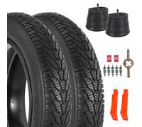 RUHUO 2-Pack 26x4.0 Fat Bike Tire, 26 Inch Mountain Bike Tires & Tubes Set, Folding Replacement Bicycle Tires with Tire Levers for Off-Road Bike and Ebike (Black)