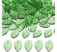 RUIAN Leaf Beads, 100Pcs Crystal Colorful Leaf Beads Translucent Czech Glass Beads Spacer Bead for DIY Jewelry Making Bracelets Necklace