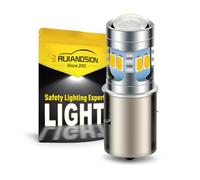 Ruiandison 2 PCS BA20S LED Headlight Bulb for Motorcycle, Super Bright 600LM 5730 12SMD Chips, Yellow Light, DC 6-24V Universal Fit for Motorbike Scooter Moped Car Tractor