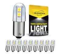 Ruiandsion 10-Pack BA9S LED White Bulbs 220V, 1W Energy Saving, 4x3030 SMD Chips, Non-Polarity, Long Lifespan for Multiple Indicator Light Applications