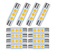 Ruiandsion 10 Pack Festoon LED Car Interior Bulbs, 28mm 5050 3SMD Warm White Replacement for DE3021 DE3022 Dome Map License Plate Lights