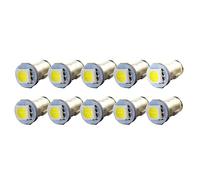 Ruiandsion 10pcs 6V BA7S LED Bulbs 5050 1SMD 30lm White Car Interior Light Bulb for Dashboard Lights Indicator Lights Instrument Panel Lights,Negative Earth