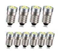Ruiandsion 10pcs 6V E10 LED Bulb 3030 3SMD White LED Replacement Bulb Upgrade for Headlamps Flashlights Torch Light,Non-Polarity (6V)