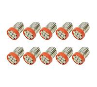 Ruiandsion 10Pcs Red E10 Base LED Bulb 0.5W 12V 1210 8SMD Replacement Bulbs for Headlamps Flashlights Torch Lights