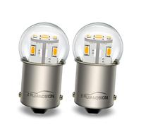 Ruiandsion 1156 LED Car Corner Lights 6-30V 6V 12V 24V BA15S P21W 7506 3014 12SMD Chips Warm White LED Replacement Bulb for Reverse Turn signal Light Pack of 2