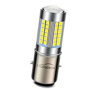 Ruiandsion 1pc 6V BA20D LED Headlight Bulb Hi/Lo Dual Beam LED Motorcycle Headlight Bulb 3030 60SMD Chipset with Projector,Xenon White 6000K