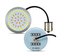 Ruiandsion 2pcs 1156 LED Turn Signal Light Bulb White/Amber Dual Color DC 12V 7506 1141 1003 BA15S 2835 48SMD LED Bulb Replacement for Motorcycle Harley Running Lights