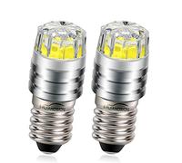 Ruiandsion 2pcs 2W COB 3V E10 LED Upgrade Bulb Replacement for Flashlights Torch Headlight Headlamp, White