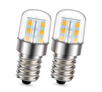 Ruiandsion 2PCS 2W E14 Small Screw LED Home Light Bulbs 85-265V Warm White Clear Glass T19 Tubular E14 SES LED Bulb Replacement for Candle Ceiling Pendant Decorative Salt Light