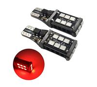 Ruiandsion 2pcs Canbus 10-30V T15 LED Reverse Light Bulbs 2835 15SMD Chipset T15 921 912 LED Reverse Light Backup Light,Red