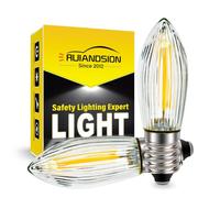 Ruiandsion 2PCS E10 LED Candle Bulbs Energy Saving Replacement Light Bulbs Warm White Filament LED Chip Candle Bulbs for Candlestick Fairy Lights
