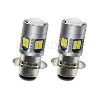 Ruiandsion 2pcs H6M LED Motorbike Headlight Bulb DC 6V 12V Universal Super Bright 3030 22SMD Chips 6-30V P15D Motorcycle LED Headlight Bulb with High Low Beam,White
