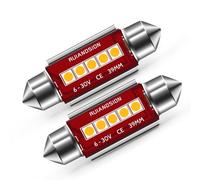 Ruiandsion 39mm C5W 569 578 579 LED Festoon Light Bulbs Warm White 6-30V Non Polarity 3030 5SMD Chips Built in Driver for Car Interior Dome Map Lights Pack of 2