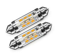 Ruiandsion 39mm LED Dome Light DC 12V Super Bright 6411 DE3425 DE3423 LED Festoon Light Bulbs Replacement for Car Interior Dome Map Lights, Warm White (Pack of 2)
