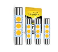 Ruiandsion 4pcs 28mm Festoon LED Bulbs, Super Bright 5050 3SMD Chips 12V Warm White, for Car Interior Dome Map Vanity Mirror Trunk Sun Visor Lights