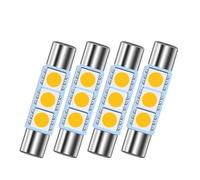 Ruiandsion 4pcs 31mm Festoon LED Bulbs, Super Bright 5050 3SMD Chips 12V Warm White, for Car Interior Dome Map Vanity Mirror Trunk Sun Visor Lights