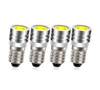 Ruiandsion 4pcs 6V E10 LED Bulbs Super Bright COB 6000K White LED Bulbs for Torchlight Flashlight