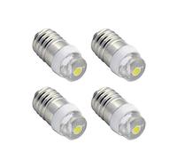 Ruiandsion 4pcs E10 LED Bulb White DC 1.5V 0.5W LED Bulb for Torch Light Flashlight Headlight,Negative Earth