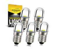 Ruiandsion 5pcs E10 Base Socket LED Bulb 6V White Replace Torch Headlamp Mini Flashlight, Non-Polarity