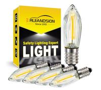 Ruiandsion 5PCS E10 LED Candle Bulbs Energy Saving Replacement Light Bulbs Warm White Filament LED Chip Candle Bulbs for Candlestick Fairy Lights