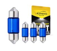 Ruiandsion 6V 10W Halogen Festoon Bulb 300LM 6000K White IP65 - Fits 31mm Car Dome Light Map Light License Plate Light - Non-Polarity - 10-Pack