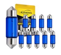 Ruiandsion 6V 10W Halogen Festoon Bulb 300LM 6000K White IP65 - Fits 36mm Car Dome Light Map Light License Plate Light - Non-Polarity - 10-Pack