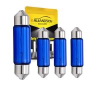 Ruiandsion 6V 10W Halogen Festoon Bulb 300LM 6000K White IP65 - Fits 39mm Car Dome Light Map Light License Plate Light - Non-Polarity - 10-Pack