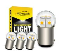 Ruiandsion BA15D LED Bulbs 6V-30V 1076 1130 1142 1176 Warm White LED Light Bulbs for RV Camper Car Tail Lights Pack of 4