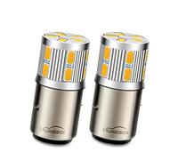 Ruiandsion BA20D LED Motorcycle Headlight DC 6-30V H6 Hi/Lo Beam Super Bright 5730 17SMD Chipsets LED Bulb Warm White Motorbike Headlamp,Pack of 2
