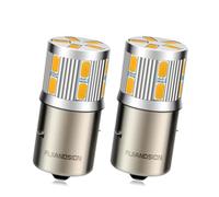 Ruiandsion BA20S Motorcycle LED Fog Light Bulbs, 5730 17-SMD Chips, Warm White, 6-30V Wide Voltage, Polarity Free, Super Bright, 2-Pack, Fits Motorbike Scooter ATV