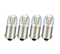 Ruiandsion BA9S LED Bulb BA9 1895 1891 53 57 Warm White 12V LED Bulb 3030 2SMD Chipsets LED Replacement Bulbs for Car Interior Dome Map License Plate Glove Box Lights (Pack of 4)