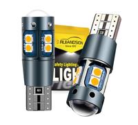 Ruiandsion CANBUS Error Free T10 W5W LED Bulbs - 194 168 501 Non-Polarity Lemon Yellow Light,for Car Interior Map,Dome,Glove Box & Exterior Trunk, Parking,Side Marker,License Plate Lights (2 PACK)