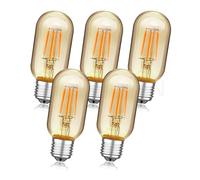 Ruiandsion DC 5V Low Voltage Light Bulb 5-Pack, E27 Screw Base Filament LED Lamp 2200K, Emergency Bulb for Tent RV Solar, Off-Grid Lighting for Shed