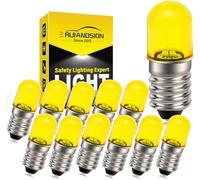 Ruiandsion E10 Mini Screw Bulbs 12V Yellow, 12-Pack, Replacement Lamps for Bicycle Light, Warning Instrument