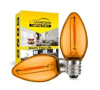 Ruiandsion E12 LED Bulb 220V 1W Orange No Stroboscopic Eye Protection Replacement for Chandelier Ceiling Light Atmosphere Table Lamp Night Light Wall Lamp Pack of 2