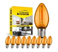 Ruiandsion E12 LED Bulb 220V 1W Orange No Stroboscopic Eye Protection Replacement for Chandelier Ceiling Light Atmosphere Table Lamp Night Light Wall Lamp Pack of 10