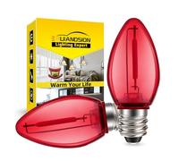 Ruiandsion E12 LED Bulb 220V Red 1W Screw Base LED Bulb Replacement for Christmas Tree Fireplace Decorations Reindeer Lights Jack-o'-Lanterns Pack of 2