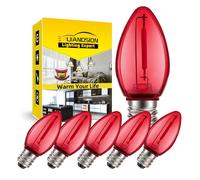 Ruiandsion E12 LED Bulb 220V Red 1W Screw Base LED Bulb Replacement for Christmas Tree Fireplace Decorations Reindeer Lights Jack-o'-Lanterns Pack of 6