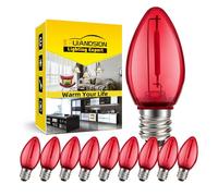 Ruiandsion E12 LED Bulb 220V Red 1W Screw Base LED Bulb Replacement for Christmas Tree Fireplace Decorations Reindeer Lights Jack-o'-Lanterns Pack of 10