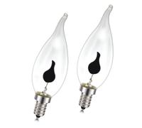 Ruiandsion E14 Flame Bulbs, 3W Warm Yellow Flash Flickering LED Lights for Christmas Decor, Chandeliers, Cabinet & Holiday Displays, 2-Pack